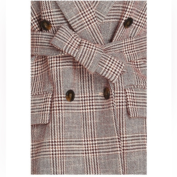 MAJE Vinone Double-breasted Prince of Wales checked cotton-blend tweed blazer - Picture 4 of 8